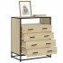 Cajonera de madera contrachapada roble sonoma 70x41x83,5
