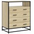 Cajonera de madera contrachapada roble sonoma 70x41x83,5