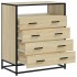 Cajonera de madera contrachapada roble sonoma 70x41x83,5