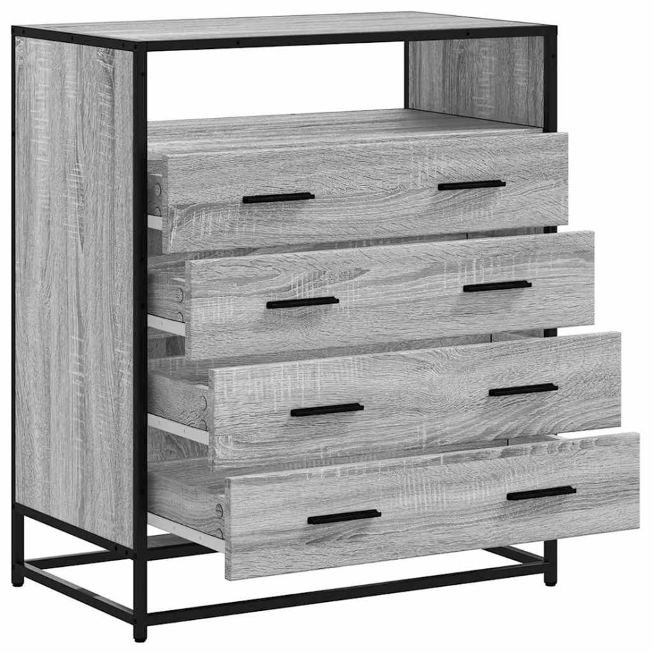 Cajonera de madera contrachapada gris sonoma 70x41x83,5