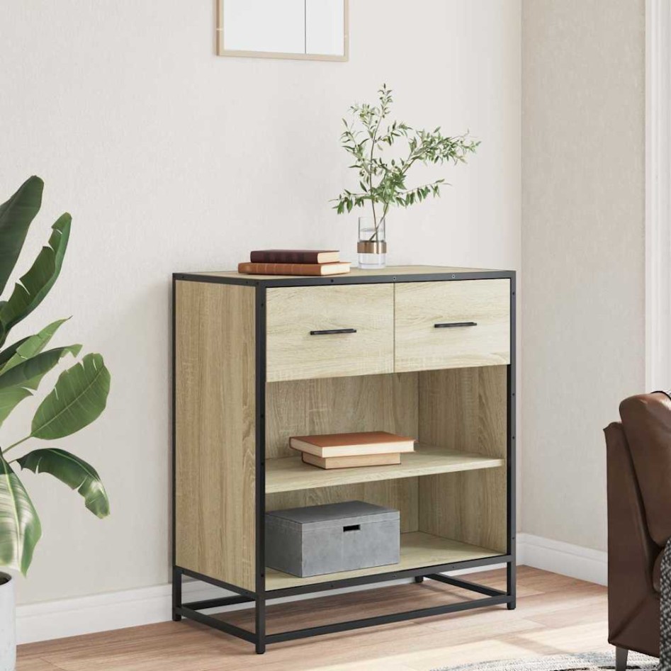 Aparador madera ingeniería roble Sonoma 68x35x76