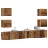 Muebles de TV de pared 6 uds madera vieja madera de