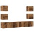 Muebles de TV de pared 6 uds madera vieja madera de