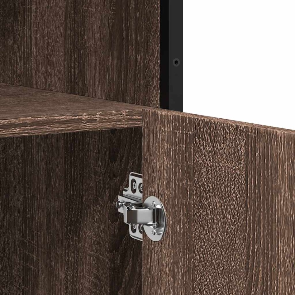 Aparador de madera de ingeniería marrón roble 100x35x76