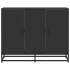 Aparador de madera de ingeniería negro 94x35x76