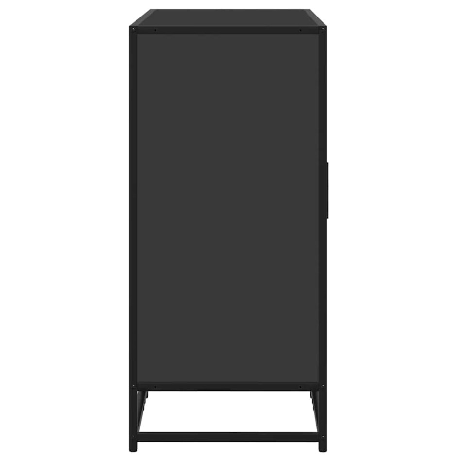 Aparador de madera de ingeniería negro 94x35x76