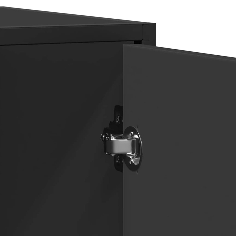 Aparador de madera de ingeniería negro 94x35x76