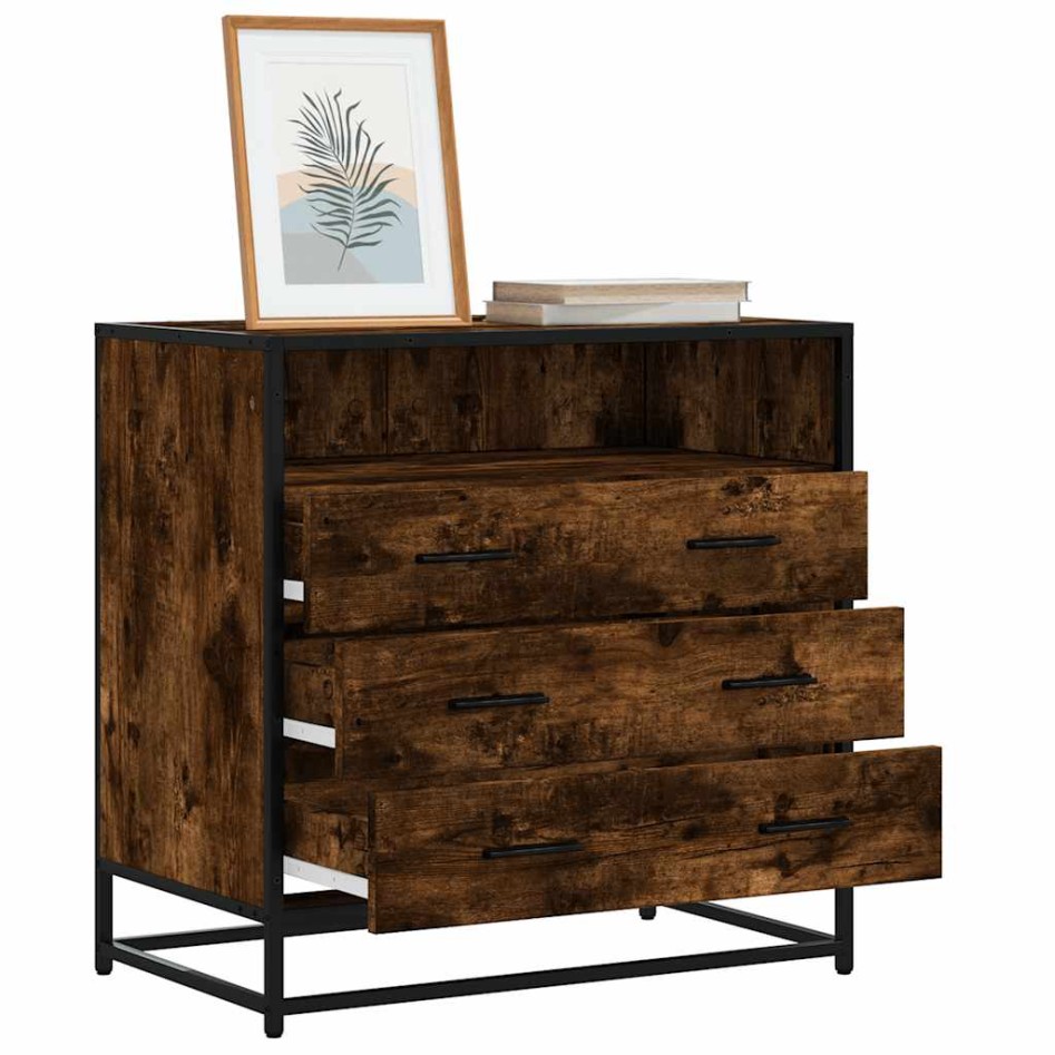 Cómoda de madera contrachapada roble ahumado 70x41x70