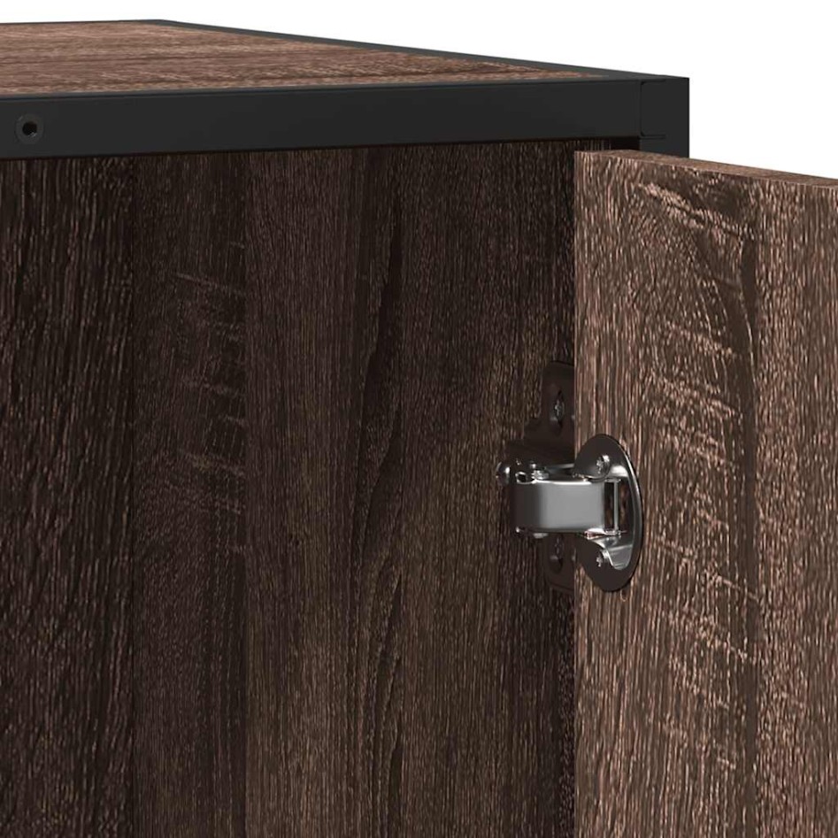 Aparador de madera de ingeniería roble marrón 62x35x76