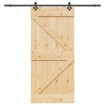 Puerta corredera con herrajes madera maciza de pino 100x210 cm