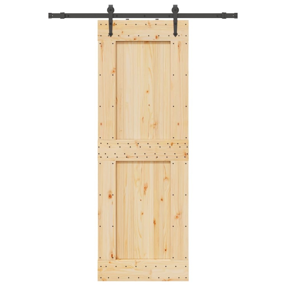 Puerta corredera con herrajes madera maciza de pino 80x210