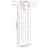 Puerta corredera con herrajes madera maciza de pino 80x210