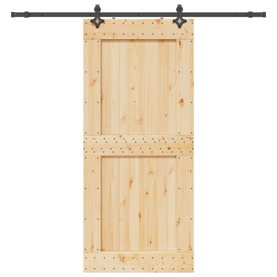 Puerta corredera con herrajes madera maciza de pino 100x210