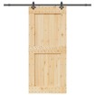 Puerta corredera con herrajes madera maciza de pino 100x210 cm