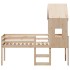 Cama alta con techo madera maciza de pino 80x200