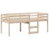 Cama alta con techo madera maciza de pino 80x200