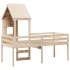 Cama alta con techo madera maciza de pino 80x200