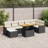 Set sofás jardín y cojines 8 pzas ratán sintético acacia