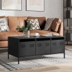 Mesa de centro acero laminado en frío negro 101,5x50x43,5 cm