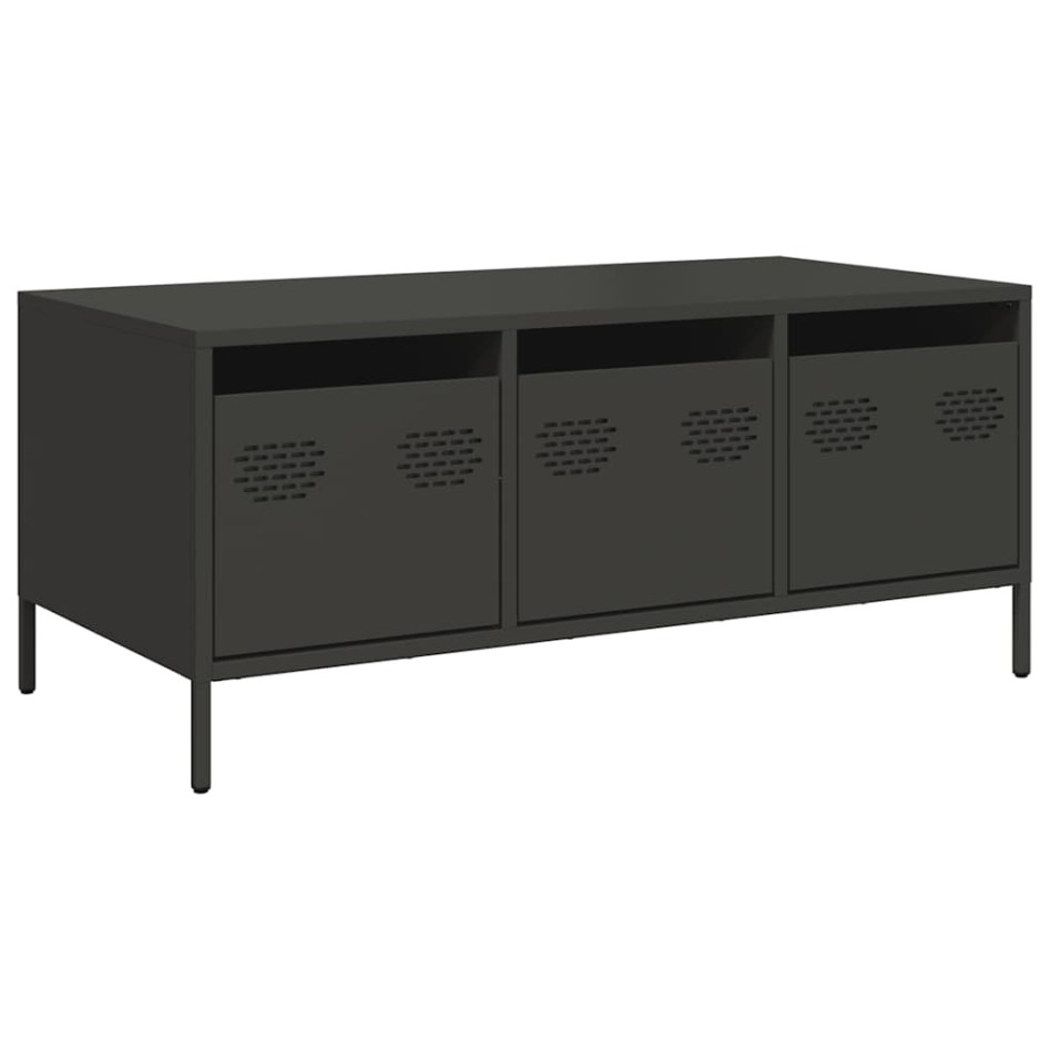 Mesa de centro acero laminado en frío negro 101,5x50x43,5