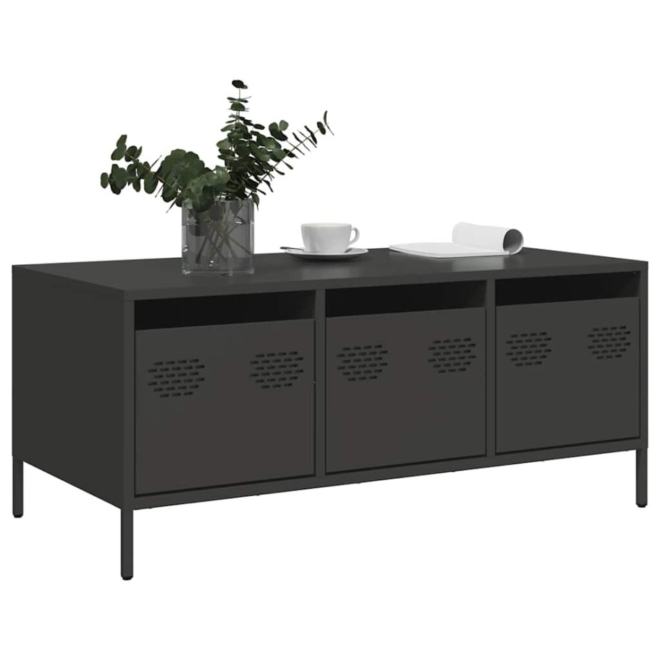Mesa de centro acero laminado en frío negro 101,5x50x43,5