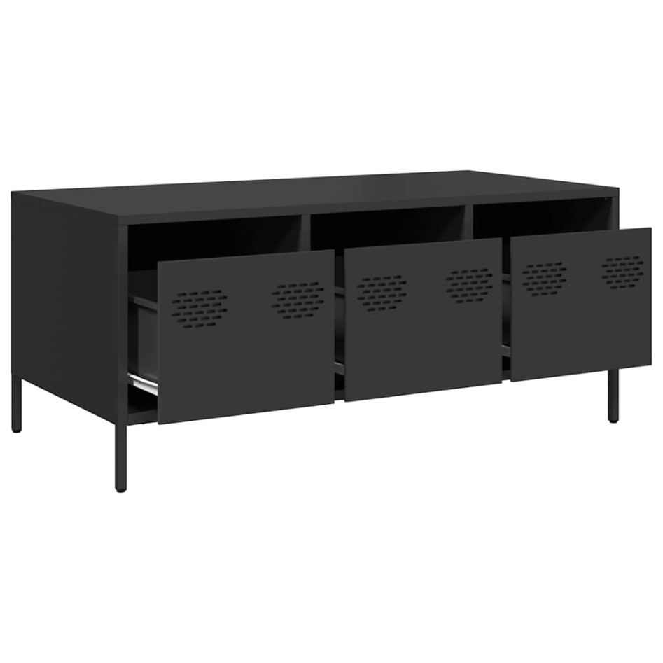 Mesa de centro acero laminado en frío negro 101,5x50x43,5