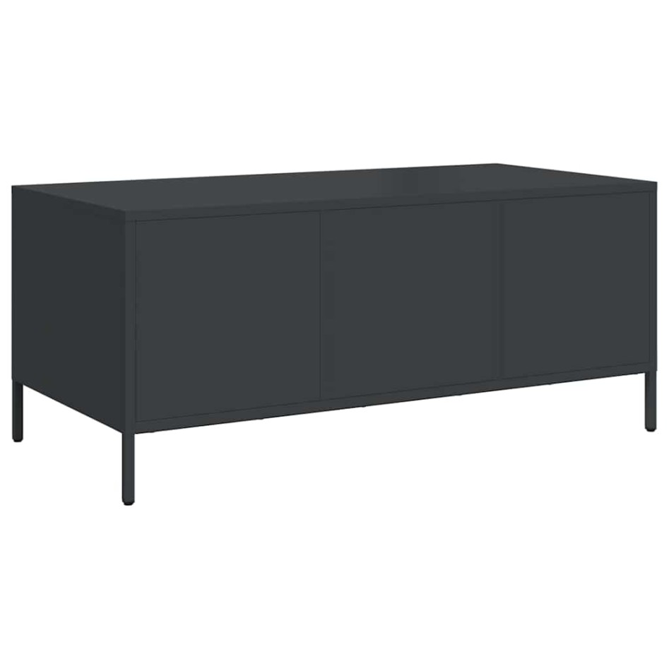 Mesa de centro acero laminado en frío negro 101,5x50x43,5