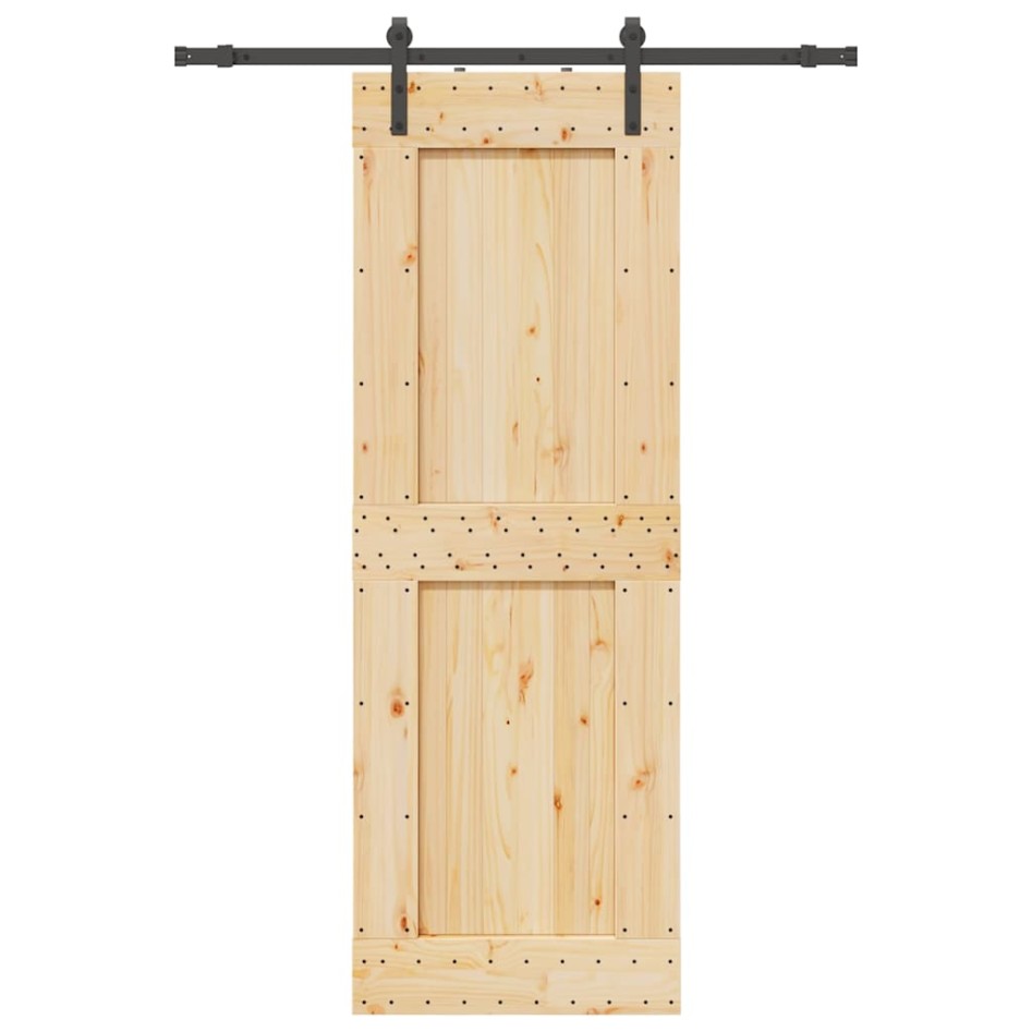 Puerta corredera con herrajes madera maciza de pino 85x210