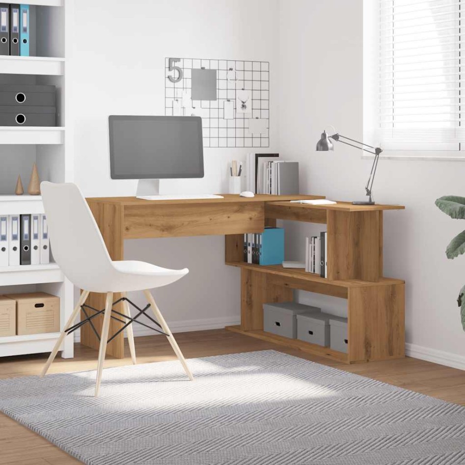 Escritorio de esquina madera contrachapada 200,5x50x76