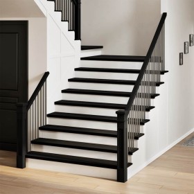 Peldaños de escalera 12 uds madera maciza roble marrón