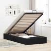 Estructura cama otomana sin colchón terciopelo negro 90x190 cm