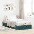 Estructura de cama otomana sin colchón terciopelo verde