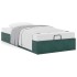 Estructura de cama otomana sin colchón terciopelo verde