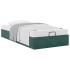 Estructura de cama otomana sin colchón terciopelo verde