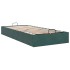Estructura de cama otomana sin colchón terciopelo verde