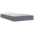 Estructura de cama otomana sin colchón terciopelo gris