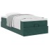 Estructura de cama otomana con colchón terciopelo verde