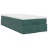 Estructura de cama otomana con colchón terciopelo verde