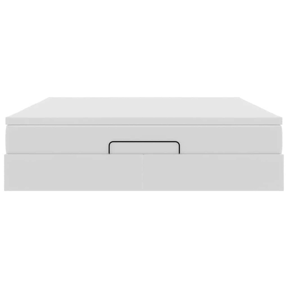 Estructura cama otomana colchón cuero sintético