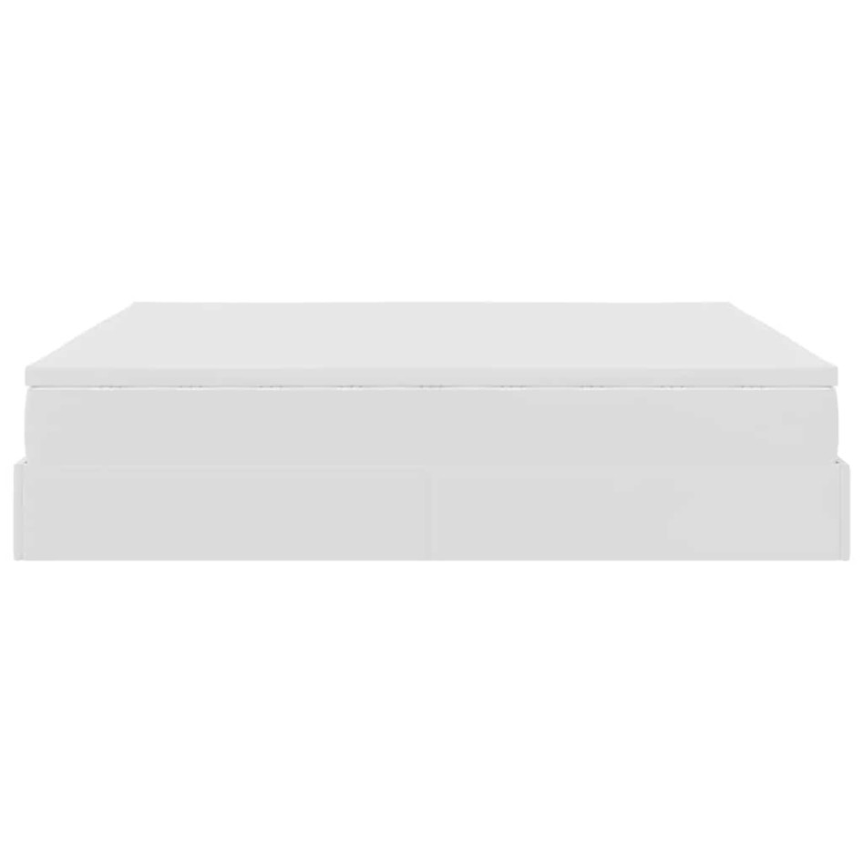 Estructura cama otomana colchón cuero sintético