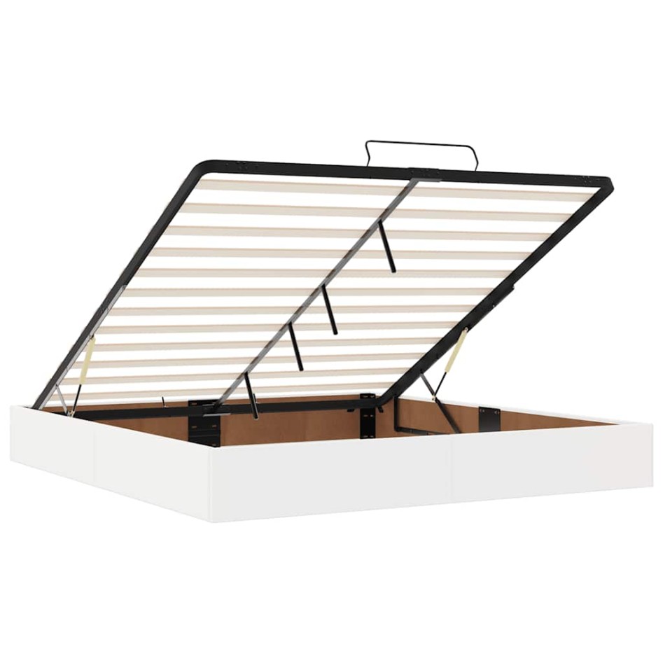 Estructura cama otomana colchón cuero sintético