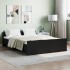 Estructura de cama con cabecero y piecero negro 140x190