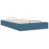 Estructura de cama otomana sin colchón terciopelo azul