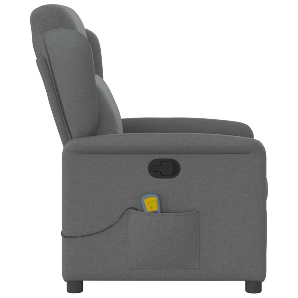 Sillón de masaje reclinable de tela gris