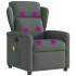 Sillón de masaje reclinable de tela gris