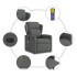 Sillón de masaje reclinable de tela gris