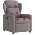 Sillón de masaje reclinable de tela gris