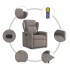 Sillón de masaje reclinable de tela gris