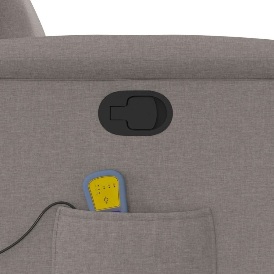 Sillón de masaje reclinable de tela gris