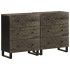 Aparadores 2 uds. madera maciza de mango negro 60x33x75